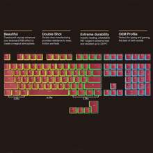 游戏机械键盘键帽布丁键帽 PBT 半透明 OEM 配置文件键组适用于 61 87 104 108 MX 开关机械键盘