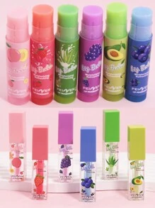 Fruit Lip Oil Lip Balm Gift Set Soft Moisturizing Lip Care To Prevent Dry And Cracked Lips Lip Balm Water Light Lip Oil
