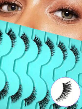 10 Paar halb Wimpern natürlicher Blick falsche Wimpern Katzenaugen Verwischung natürliche halbe Wimpern klares Band Wimpern
