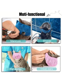 Museruola regolabile per gatti, mascherina per gli occhi - in rete traspirante, per prevenire morsi e masticazione, ideale per toelettatura e bagno