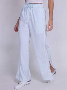 Fkmoda Elastic Waist Palazzo Pants - 淺藍色 - 查看 2