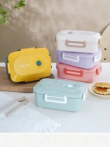 1 Stück, Lunchbox, Plastik Bento Boxen, Obstsalat Behälter, mikrowellengeeigneter Mahlzeiten-Vorbereitungsbehälter für Büro, mehrstöckig, auslaufsicher Lebensmittelbehälter für Schule, Büro, Camping & Picknicks