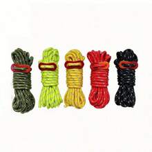 2pcs Outdoor Camping Rope ,5mm*4m/12ft /4.4yd High Reflective Tent Rope, Diamond Braided Rope,Reflective Rain Shelter Wind Rope, Lightweight Camping Rope With Cable Adjuster, Suitable For Tent Waterproof Cloth, Rain Shelter, Camping, Hiking, Backpack,Nylon Rope Anti-Wear Cord Wholesale Tent Accessories, Reflective , Solid Braid Rope, Bundle Rope, Wind Rope Bag, Adjusting Buckle, Clothesline, Camping - Multicolor - View 1