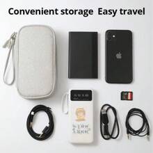 2 Layers Pink/Grey/Black/Navy Travel Portable Digital Product Storage Bag USB Data Cable Organizer Headset Charging Treasure Box Bag Back To School