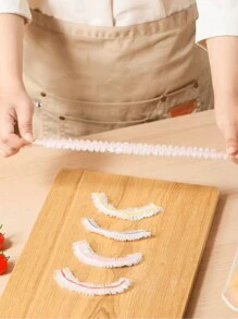 100 piezas/set Cubierta para alimento desechable de plástico minimalista transparente para cocina - Blanco - Ver 4