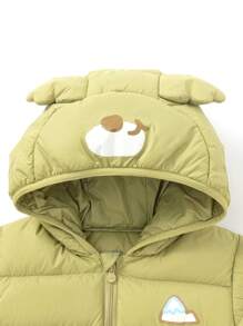 Balabala Boys' & Girls' Down Romper Cute And Warm Snowsuit For Winter 2024 - Yellow Green - View 3