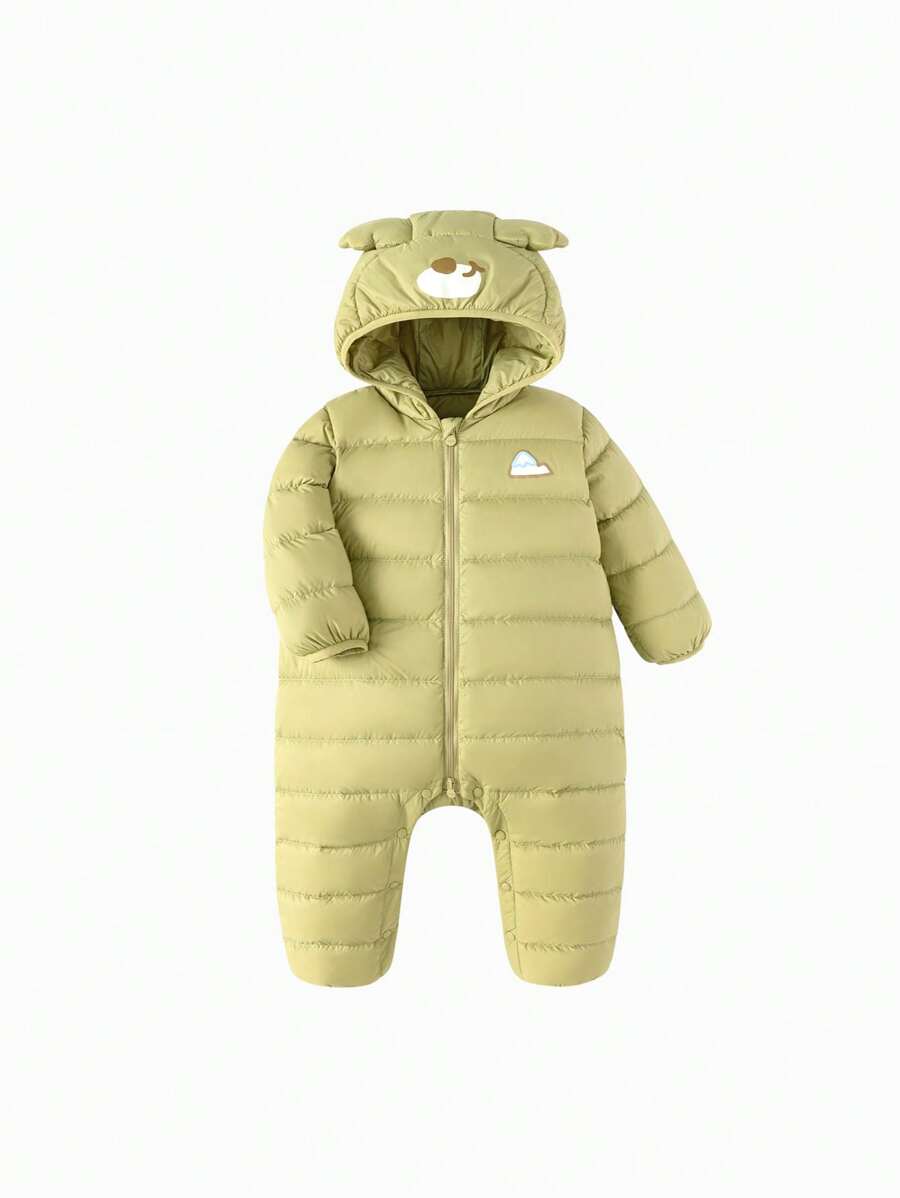 Balabala Boys' & Girls' Down Romper Cute And Warm Snowsuit For Winter 2024 - Yellow Green - View 1
