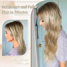 Megito Hair Toppers For Women 20inch Wavy Hair Toppers For Women Toppers Hair Pieces For Women With Thinning Hair Synthetic Wig Clip In Hair Topper Wiglets With Fringe Bang Add Hair Volume - R6/26k/60# - 查看 5