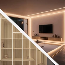 1 Piece Multi-Functional Battery Pack Powered Led Strip Light (Without Batteries) - Warm/White, Flexible Light Cuttable - Ideal For Gift Boxes, Wardrobes, Cupboards, Etc.