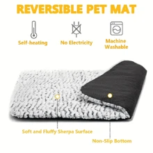1 pieza Cama autocalentable cómoda para mascotas con capa aislante ultra suave, fondo antideslizante extraíble y lavable, apta para perros y gatos pequeños y medianos de interior/exterior - Multicolor - Ver 3