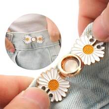 8/4/2pairs Metal Daisy Flower Pants Tighten Waist Brooches Pins Waist Clip Adjustable Snap Buckle Detachable Button For Jeans Trousers. - Multicolor - View 8