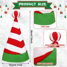 4 Stücke/Set Weihnachts-Kostüm-Accessoires für Frauen, bestehend aus Weihnachtsmann-Mütze mit Zuckerstangen, Zuckerbrillen, Tüllrock und gestreiften Socken