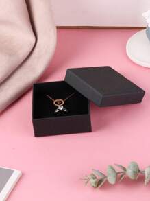 5pcs/10pcs/18Pcs Upscale Black Cardboard Jewelry Display Packaging Boxes With Black Sponge Inside, 7x7x3.2cm For Gifting And Packing Jewelry Gift Festival High Quality Paper Boxes Small Business Supplies Back To School
