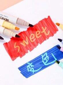 双头变色荧光记号笔绘画美术用品套装，适合学生使用