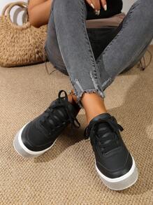 2024 Nowe wygodne modne uniwersalne trampki z kryształkami, przyjazne dla skóry i trwałe, codzienne płaskie buty - Czarne - Zobacz 4