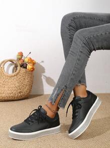 2024 Nowe wygodne modne uniwersalne trampki z kryształkami, przyjazne dla skóry i trwałe, codzienne płaskie buty - Czarne - Zobacz 1