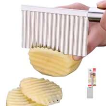 Stainless Steel Wavy Cutter Potato Decorated Vegetables Chips - Bạc - Xem 2