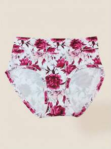 6 Pairs Plus Size Women Floral Print Comfortable Stretchy Briefs