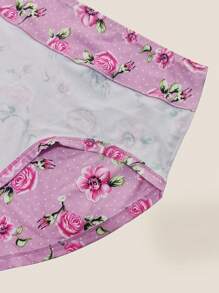 6 Pairs Plus Size Women Floral Print Comfortable Stretchy Briefs