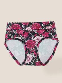 6 Pairs Plus Size Women Floral Print Comfortable Stretchy Briefs