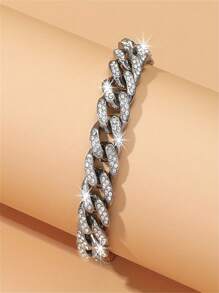 Tobillera con cadena cubana de rombos brillantes de 12 mm con colgante de mariposa pavé de circonitas completo - Joyería de tobillera de lujo con brillo para mujer - Estilo hip hop, ajustable, duradera y cómoda de llevar