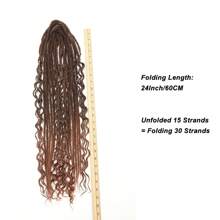 Extensiones de rastas de 24 pulgadas, estilo bohemio, de 3 en 1 con extremos rizados, juego de rastas hechas a mano de 15 hebras en estilo hippie y bohemio