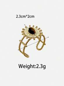 Bộ nhẫn hở nhiều lớp bằng thép không gỉ thời trang cổ điển màu nâu Zirconia đá tự nhiên thiết kế mặt trời, phù hợp cho phụ nữ đeo hàng ngày, Halloween, Ngày lễ tình nhân, Quà tặng ngày lễ Tạ ơn, Trang sức cho bạn bè, Tiệc du lịch Hawaii - Nhiều màu - Xem 9