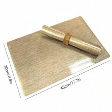 45 厘米 X 30 厘米餐垫，简约时尚设计，防水防刮，可擦拭干净的 PVC 餐垫，适用于餐厅、厨房餐桌、客厅、咖啡厅、户外野餐 - 金色 - 查看 2