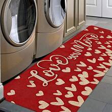 [Flannel + 1cm Thick Foam Material] 1/2pcs Valentine's Day Romantic Themed Bedroom Living Room Carpet, Flannel Carpet, Spotted Heart Printed Carpet, Suitable For Living Rooms, Offices, Bedrooms - 17.7*29.5inch, 17.7*47.2inch