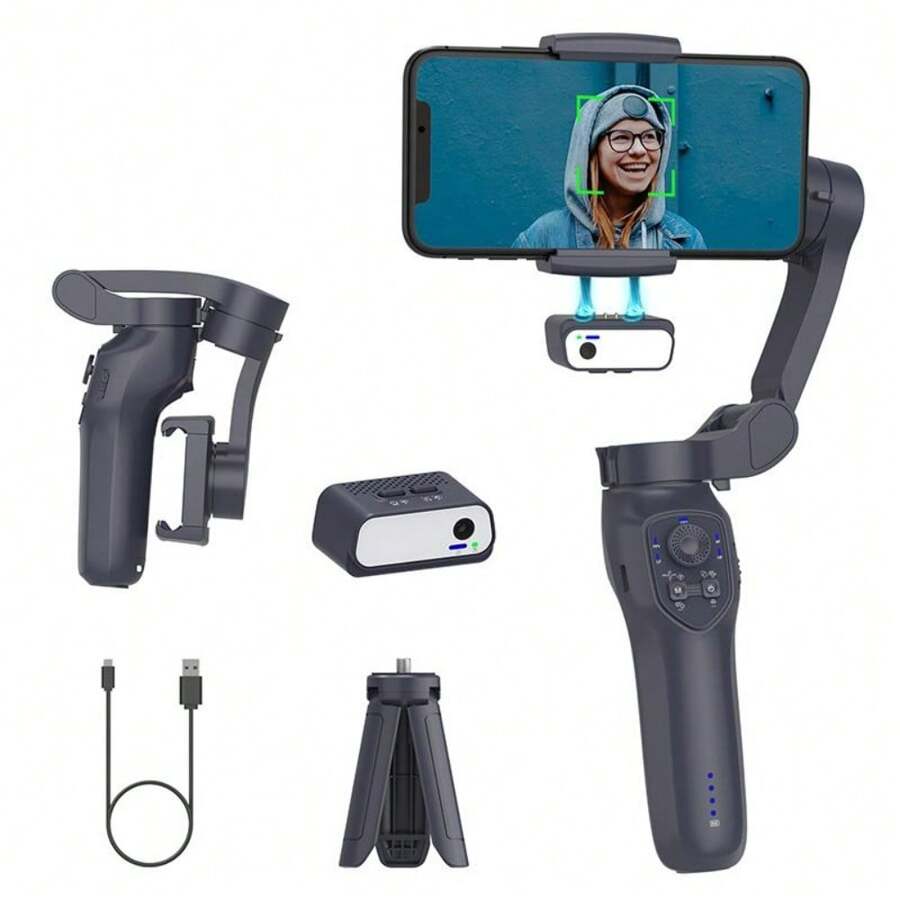 Gimbal theo dõi AI COMITOK L7CPRO, Bộ ổn định điện thoại cầm tay 3 trục cho điện thoại thông minh có đèn nền, Tự động theo dõi khuôn mặt xoay chủ động, Chân đế máy tính để bàn chống rung khi quay video, Chân máy cho iPhone và Android, Phụ kiện selfie có đèn LED Giá đỡ điện thoại thông minh theo dõi camera thông minh cho điện thoại di động Quay video Vlog Bộ ổn định video cho iPhone Độ bền lâu, Thích hợp để phát trực tiếp, Vlog, Tụ họp gia đình, Quay phim tiệc Giáng sinh, Phỏng vấn, Hoạt động ngoài trời, Đèn chiếu sáng ngày và đêm cho ảnh tự sướng cầm tay, Hoạt động ngoài trời, Phỏng vấn - Theo dõi L7CPRO+AI - Xem 1