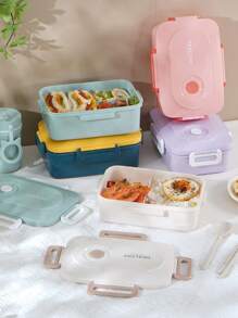 1 Stück, Lunchbox, Plastik Bento Boxen, Obstsalat Behälter, mikrowellengeeigneter Mahlzeiten-Vorbereitungsbehälter für Büro, mehrstöckig, auslaufsicher Lebensmittelbehälter für Schule, Büro, Camping & Picknicks