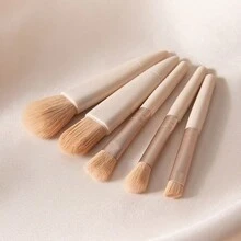 5 peças/conjunto novo mini conjunto de pincéis de maquiagem com estojo de espelho, pincéis de maquiagem portáteis para viagem, incluindo sombra, pincel para blush, conjunto completo de pincéis de maquiagem - Multicolorido - Ver 8