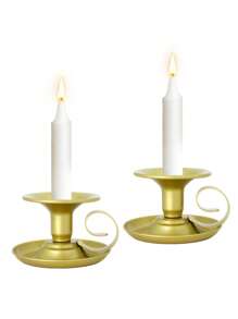 1 件/2 件铁质手持烛台，适用于浪漫晚餐，桌面装饰烛台，适用于婚礼、餐厅、酒吧、派对 - 非常适合情人节装饰、婚礼装饰、新年装饰、派对装饰 - 彩色 - 查看 9