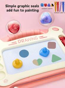 1 bảng vẽ cho trẻ em, bảng viết từ tính, đồ chơi vẽ tranh Scribble cho bé, quà tặng phù hợp cho bé trai và bé gái, quà tặng Giáng sinh (Màu sắc ngẫu nhiên của con dấu và bút) - Nhiều màu - Xem 5
