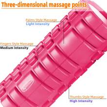 ACTIVE FOREVER Foam Roller For Deep,Foam Roller For Back,Foam Roller For Legs,Exercise Roller,Used In Verious Plases Such As Homesoffice Yoga Classes And Gyms.(13.5cm*32.8cm) - Pink - View 3