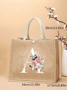 一套两只亚麻手提袋 - 一只印有 A-Z 字母，另一只印有字母和花卉图案，适合母亲节、个性化礼物等场合。黄色亚麻手提袋配白色提手，大小手提袋组合，完美适用于婚礼、生日、海滩、节日等场合 - 送给女性、母亲、教师、朋友、伴娘、学生、返校季的理想礼物（提供两只装和单只装两种选择）。 - 卡其色 - 查看 9