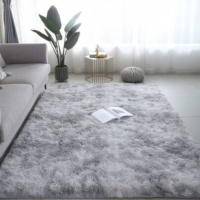 1pc Soft & Fluffy Rectangular Area Rug, Thick Plush Carpet For Bedroom, Living Room, Non-Slip Anti-Fall Large & Small Rugs