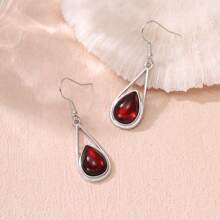 时尚个性化猫眼镶嵌水滴吊坠耳环，适合女士，送给朋友、女朋友、母亲、新年和情人节、妈妈、母亲、母亲节、礼物