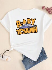 Cotton T-Shirt Car Streetwear Women's Comfort Breathable Blouse Summer T-Shirt - trắng - Xem 3