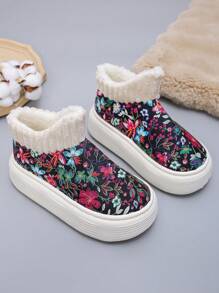 Women's Snow Boots, Fluffy Waterproof, Soft And Comfortable, Non-Slip Sole, Slip-On Design For Easy On/Off, Fluffy Lining Locks In Warmth, Ideal For Indoor/Outdoor Warmth And Cold Weather, Fashionable Winter Shoe - Black Color - View 6