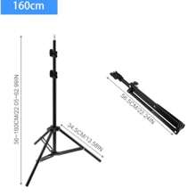 Universal Tripod Cell Phone Camera Webcam Ring Light 1.60m - Black - View 1