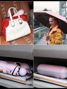 Mini Umbrella Parasol Bag Portable Compact Lightweight Small WITH CASE - trái cam - Xem 7