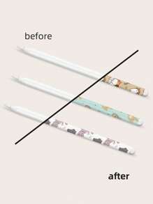 3pcs Cute Cartoon Animals Apple Pen Skin Stickers, Made Of High Quality Waterproof And Scratch-Resistant PVC Material Compatible With Apple Pen (Pencil2), Add Personalized Decoration And Protect The Surface Of The Apple Pen, Ready To Peel And Stick, 6.25x3.85 Inches