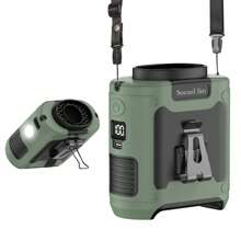 Quạt đeo thắt lưng cầm tay kẹp trên thắt lưng 10000mAh chạy bằng pin sạc, sạc dự phòng, quạt làm mát 40 giờ với 5 tốc độ, đèn pin quạt đeo cổ rảnh tay dùng khi cắm trại/ngoài trời/du lịch/quà tặng/cuộc sống/học tập/làm việc, đen/trắng/cam/xám/xanh lá - Nhiều màu - Xem 14