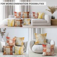 4 件套抽象纹理装饰垫套，单面印花 45*45 厘米 - 彩色 - 查看 10