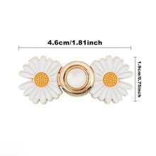 8/4/2pairs Metal Daisy Flower Pants Tighten Waist Brooches Pins Waist Clip Adjustable Snap Buckle Detachable Button For Jeans Trousers. - Multicolor - View 3