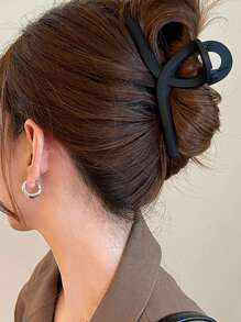 3 件装女士黑色和棕色宽塑料发夹，时尚百搭高端优雅简约发饰，适合日常休闲、派对、通勤、度假、发型设计、化妆、服装搭配发夹爪夹发夹发夹发夹发夹秋冬蝴蝶结 - 彩色 - 查看 2