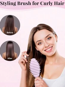 1PC Cọ định hình tóc xoăn, thích hợp để làm mượt, định hình và cố định tóc xoăn cho cả nam và nữ, đi kèm với một móng vuốt làm sạch lược để làm sạch tóc rụng bên trong lược - Nhiều màu - Xem 4