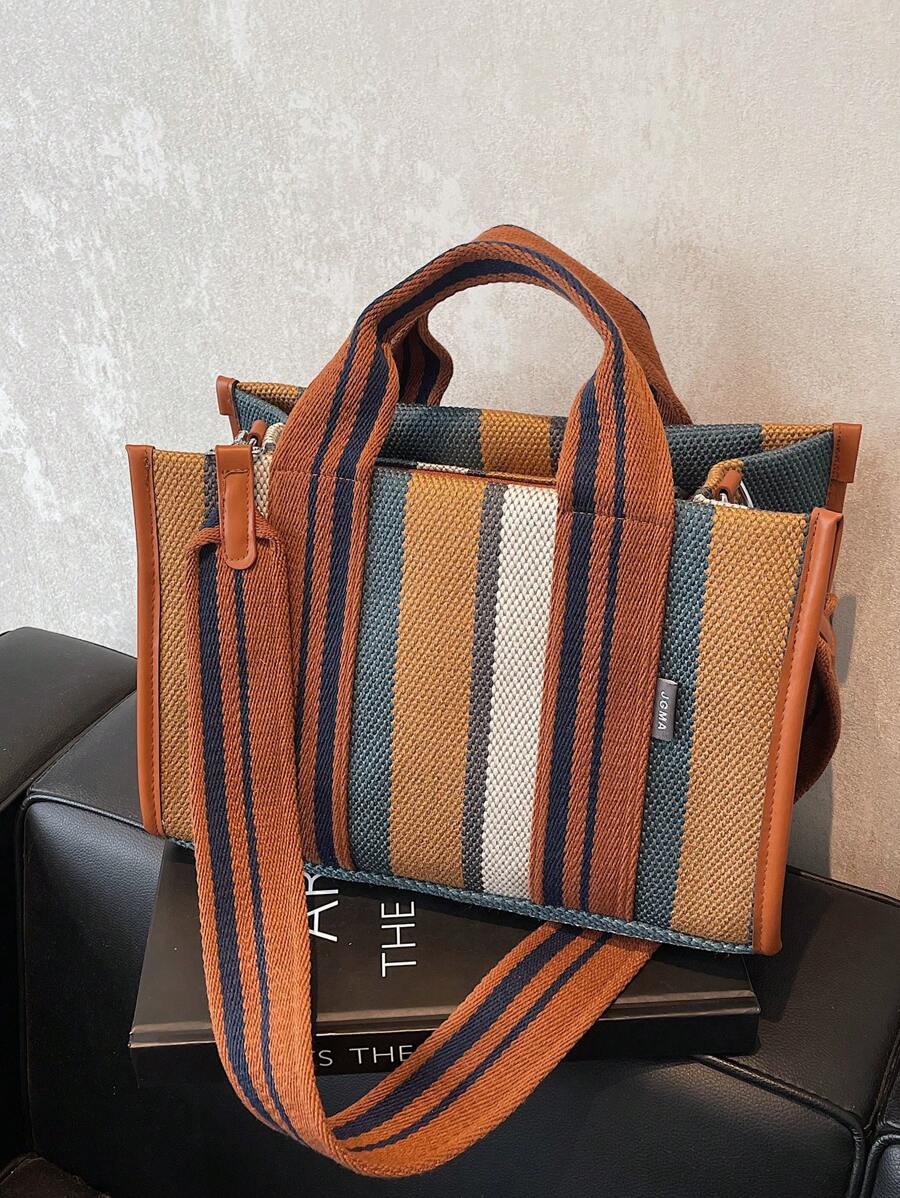 Minimalist Large Capacity Tote Bag, Shoulder Bag - Multicolor - View 1