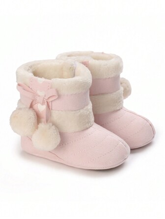 Fashionable Winter Infant Snow Boots, Newborn Soft Bottom Warm Prewalker Booties